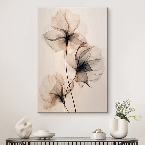 Delicate bloemen in zachte tinten Canvas Schilderijen Delicate bloemen in zachte tinten