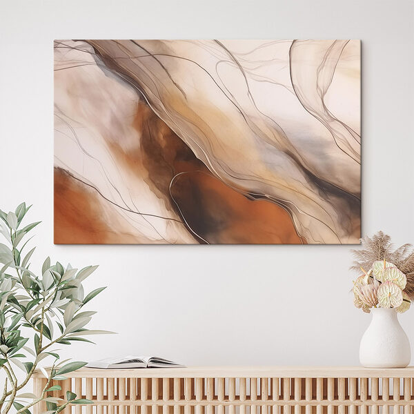 Vloeiende patronen in warme tinten Canvas Schilderijen Vloeiende patronen in warme tinten