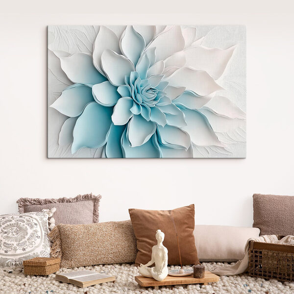 Witte bloem van papier Canvas Schilderijen Witte bloem van papier
