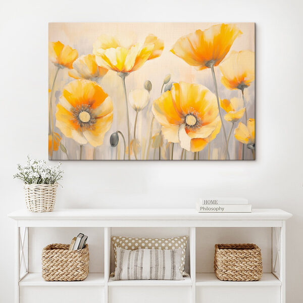 Schilderij van gele bloemen Canvas Schilderijen Schilderij van gele bloemen