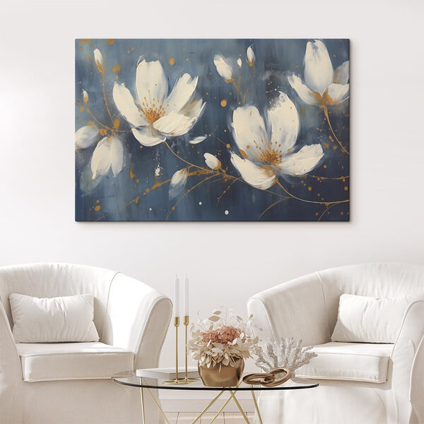 Schilderij van witte bloemen Canvas Schilderijen Schilderij van witte bloemen