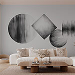 Fotobehang Groep cirkels en vierkanten