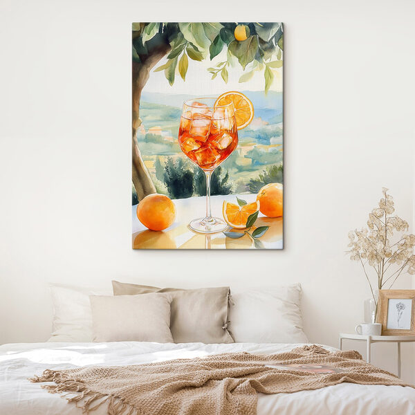 Glas ijs en sinaasappels Canvas Schilderijen Glas ijs en sinaasappels