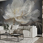 Fotobehang Serene schoonheid in zachte witte bloemblaadjes