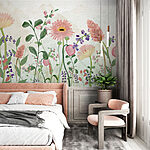Fotobehang Schilderen van bloemen en planten