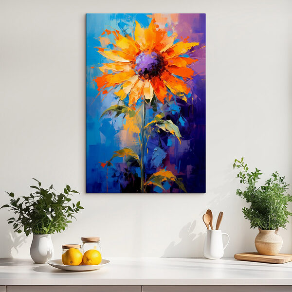 Schilderij van een zonnebloem Canvas Schilderijen Schilderij van een zonnebloem