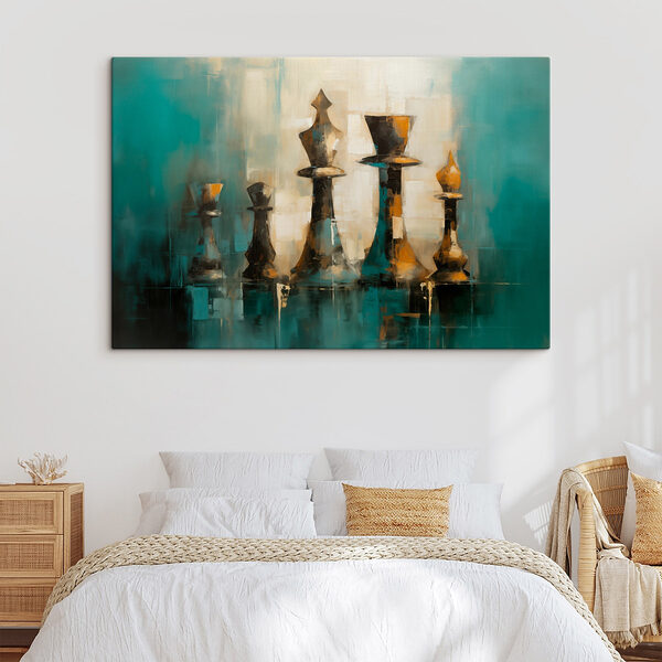 Schilderen van schaakstukken Canvas Schilderijen Schilderen van schaakstukken