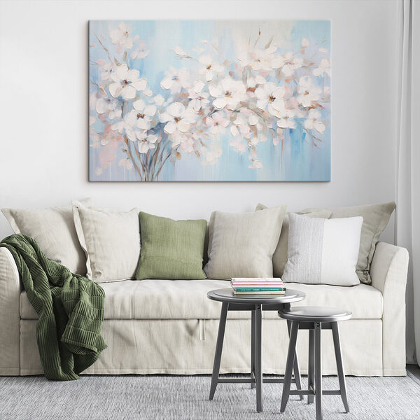 Schilderij van witte bloemen Canvas Schilderijen Schilderij van witte bloemen