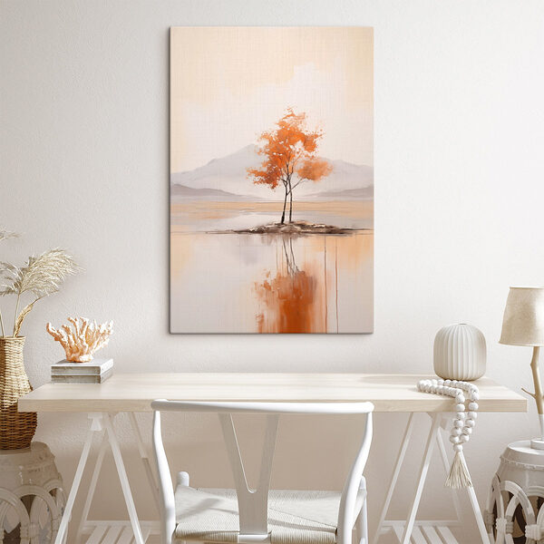 Boom op een eiland in water Canvas Schilderijen Boom op een eiland in water