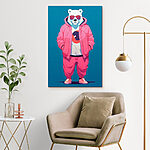 Canvas Schilderijen Persoon die een roze hoodie en een roze jas draagt