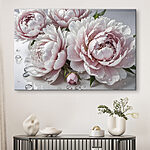 Canvas Schilderijen Groep roze bloemen