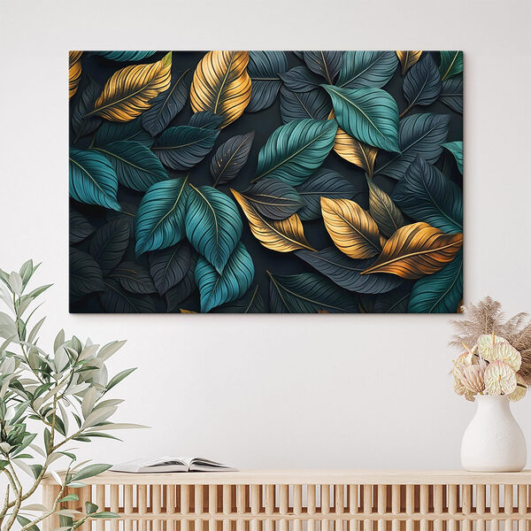 Levendige bladeren in verschillende tinten Canvas Schilderijen Levendige bladeren in verschillende tinten