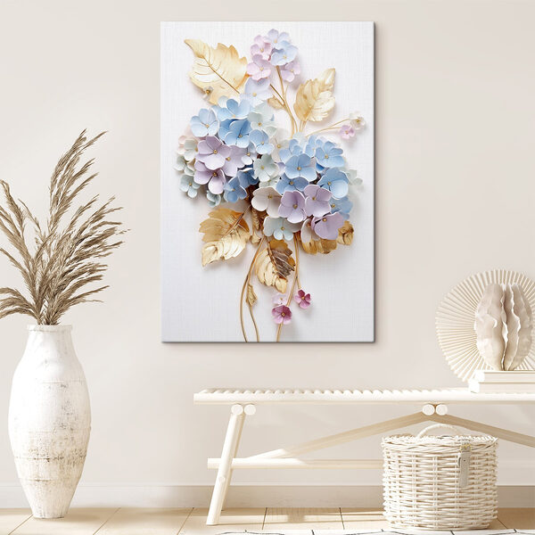 Bos bloemen en bladeren Canvas Schilderijen Bos bloemen en bladeren
