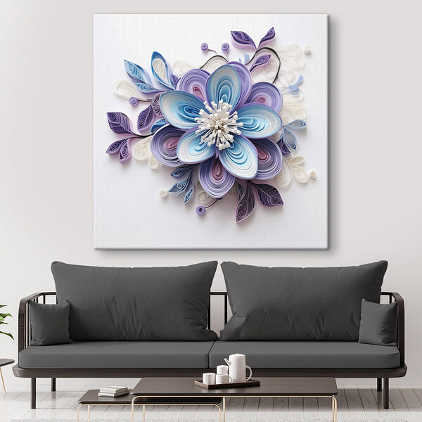Papieren bloem gemaakt met papierstroken Canvas Schilderijen Papieren bloem gemaakt met papierstroken