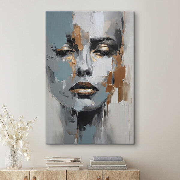 Schilderij van een vrouw’s gezicht Canvas Schilderijen Schilderij van een vrouw’s gezicht