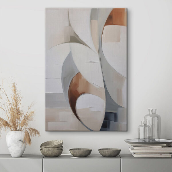 Witte en bruine kunst Canvas Schilderijen Witte en bruine kunst