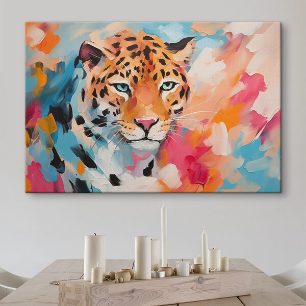 Schilderij van een luipaard Canvas Schilderijen Schilderij van een luipaard