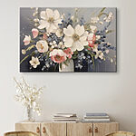 Canvas Schilderijen Schilderij van bloemen in een vaas