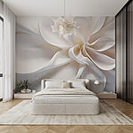 Fotobehang Witte stoffen bloem