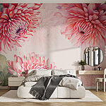 Fotobehang Levendige bloemen in zachte pasteltinten