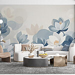 Fotobehang Delicate bloemen in zachte tinten