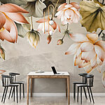 Fotobehang Delicate bloemen in zachte tinten