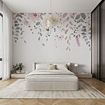 Fotobehang Delicate bloemen in zachte aquareltinten