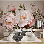 Fotobehang Delicate bloemen in zachte tinten