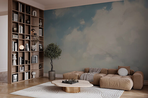 Blauwe lucht met witte wolken Fotobehang Blauwe lucht met witte wolken