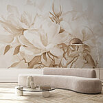 Fotobehang Delicate bloesems in zachte tinten