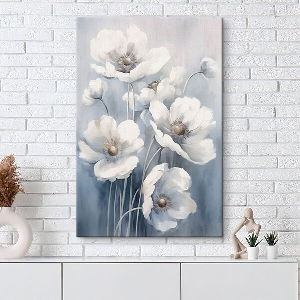 Schilderij van witte bloemen Canvas Schilderijen Schilderij van witte bloemen