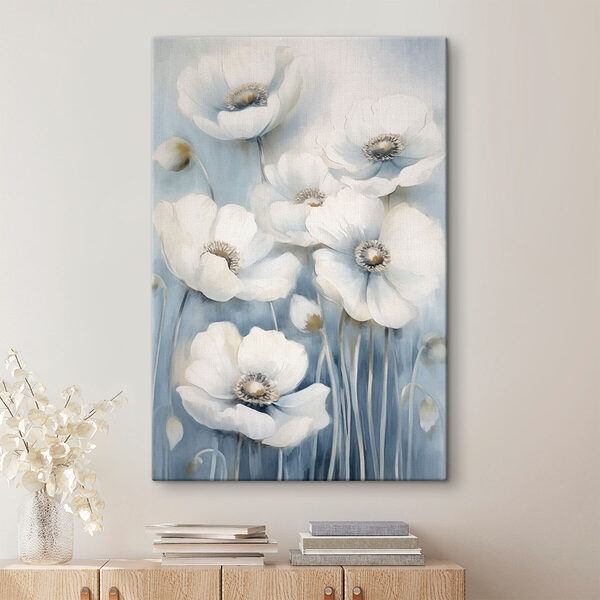 Schilderij van witte bloemen Canvas Schilderijen Schilderij van witte bloemen
