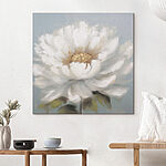 Canvas Schilderijen Witte bloem met geel hart