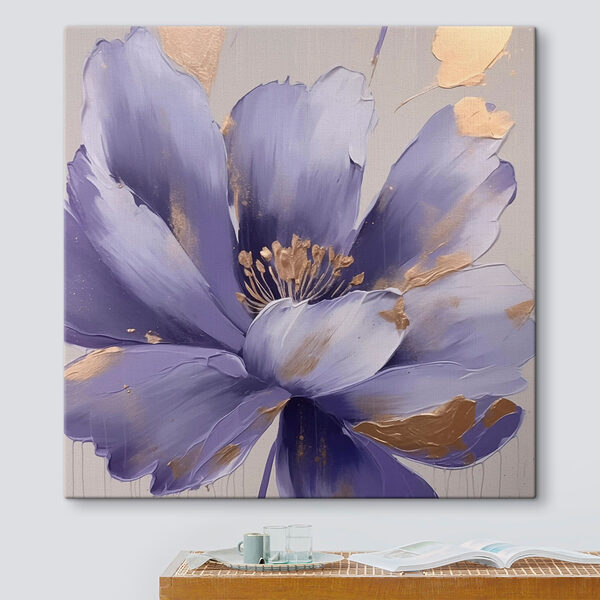 Schilderij van een paarse bloem Canvas Schilderijen Schilderij van een paarse bloem
