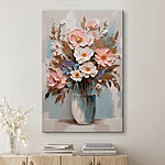 Canvas Schilderijen Schilderij van bloemen in een vaas