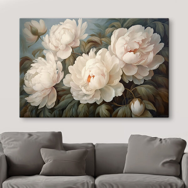 Schilderij van witte bloemen Canvas Schilderijen Schilderij van witte bloemen