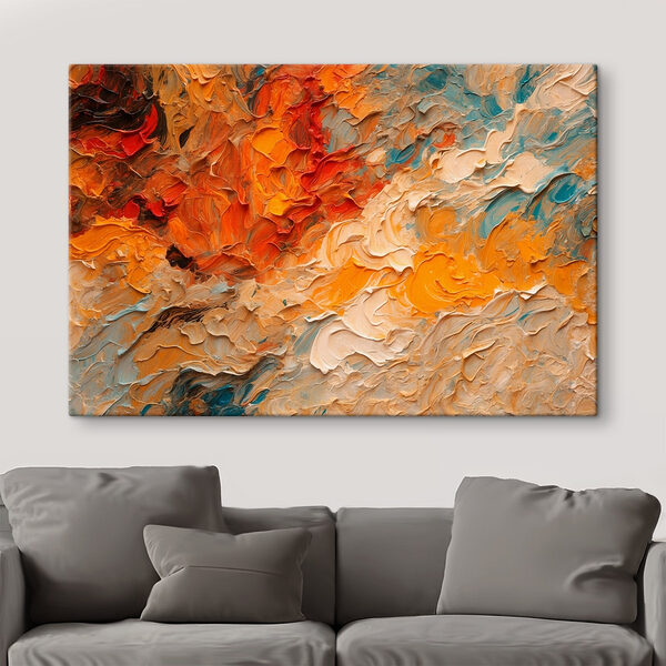 Abstracte kleuren in wervelende patronen Canvas Schilderijen Abstracte kleuren in wervelende patronen