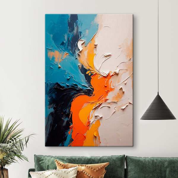 Levendige wervelingen van kleur verstrengelen zich Canvas Schilderijen Levendige wervelingen van kleur verstrengelen zich