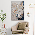 Canvas Schilderijen Wit en blauw schilderij