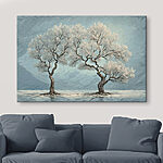 Canvas Schilderijen Twee bomen in het water