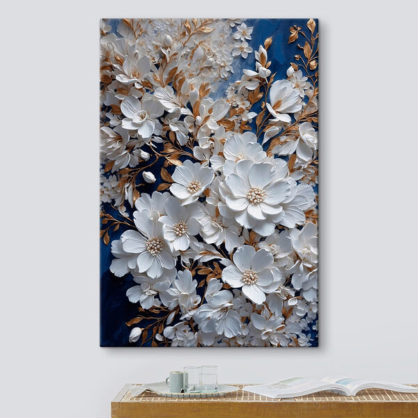 Delicate bloemen tegen een diepe achtergrond Canvas Schilderijen Delicate bloemen tegen een diepe achtergrond