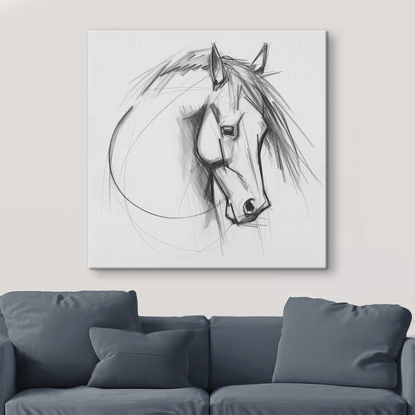 Tekening van een paard Canvas Schilderijen Tekening van een paard