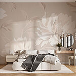 Fotobehang Zachte bloesems op een neutrale achtergrond