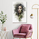 Canvas Schilderijen Vrouw’s gezicht met bomen op de achtergrond