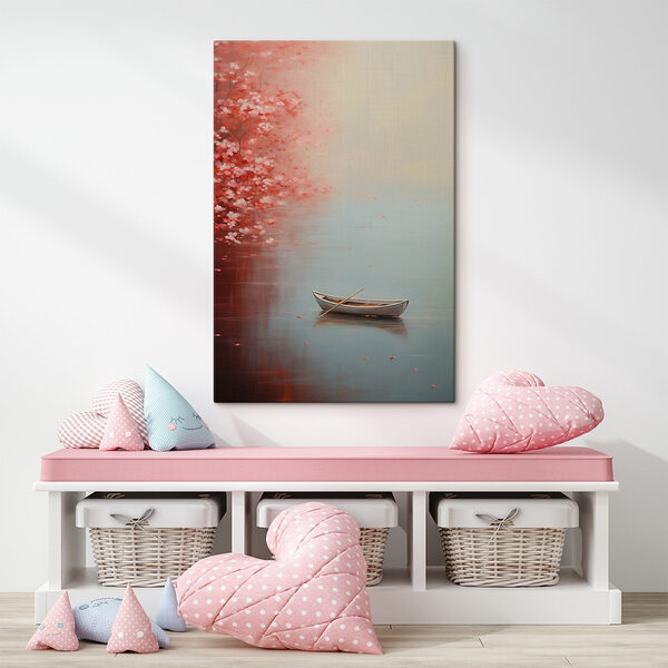 Schilderij van een boot in water Canvas Schilderijen Schilderij van een boot in water