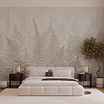 Fotobehang Varenbladeren op een rij