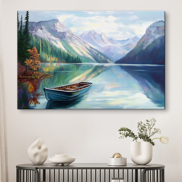 Boot op een meer Canvas Schilderijen Boot op een meer