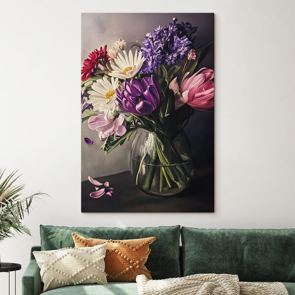 Vaas met bloemen Canvas Schilderijen Vaas met bloemen
