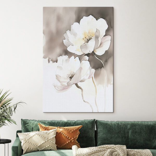 Delicate bloemen in zachte tinten Canvas Schilderijen Delicate bloemen in zachte tinten