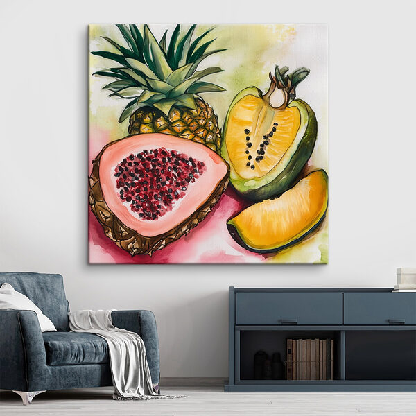 Aquarel van fruit Canvas Schilderijen Aquarel van fruit
